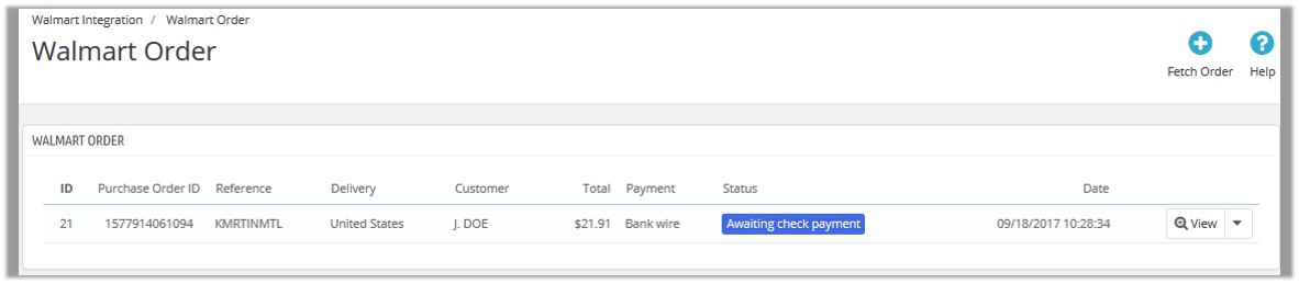 WalmartOrder_View&Fetch