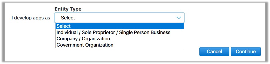 Apple developer account enrollment EntityType