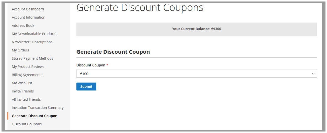Generate Discount Coupon