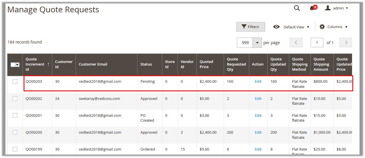 Manage Quote Requests