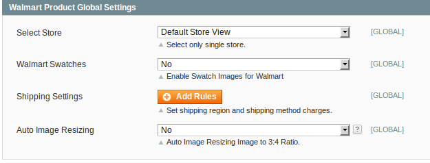 walmart product global settings