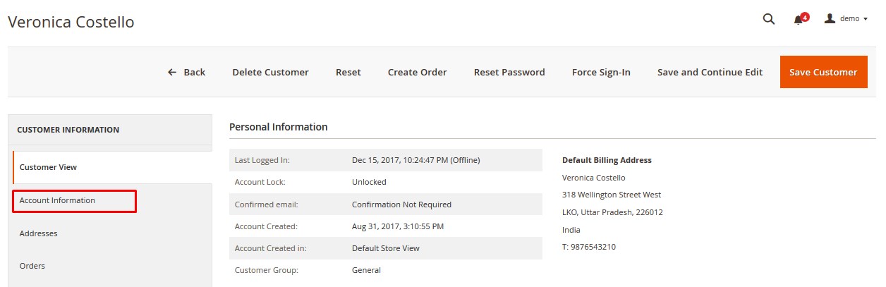SelectedCustomerPage