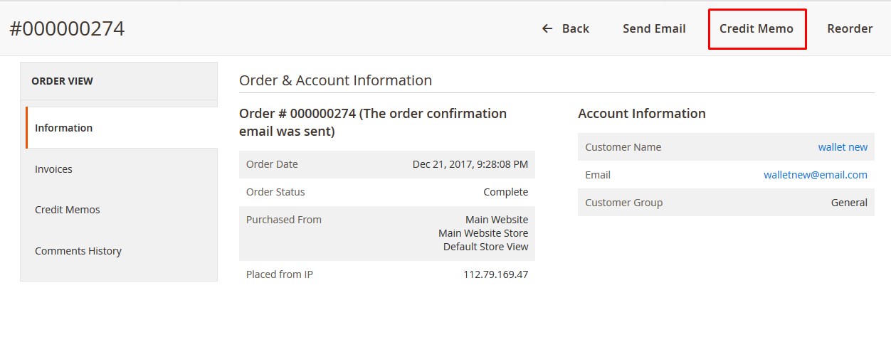 SpecificOrder_CreditMemo