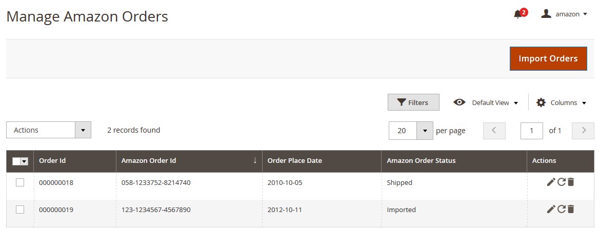 AmazonM2Integration_OrdersPage