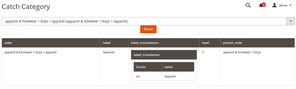 CatchM2Integration_CatchCategory_ShowClick