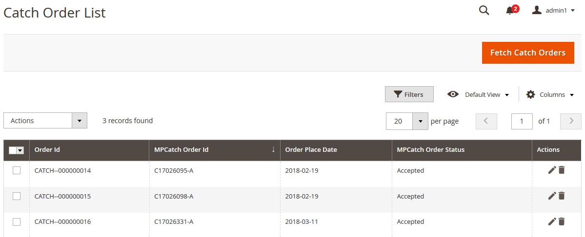 CatchM2Integration_CatchOrderList