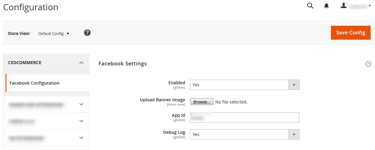 FaceBookConfigurationPage
