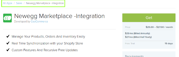 Newegg Shopify Integration