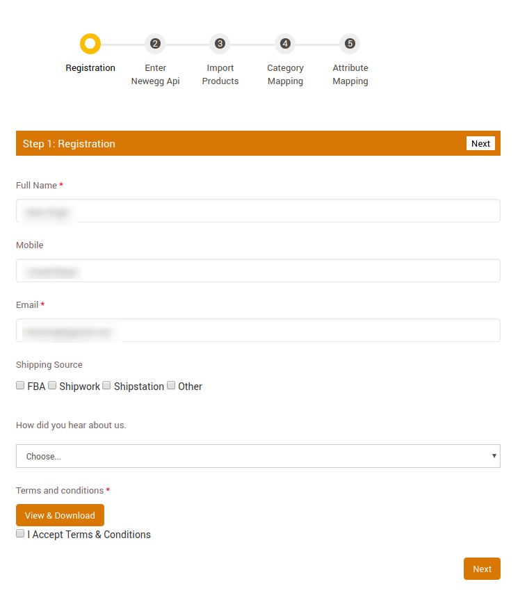 Newegg Canada Registeration Step