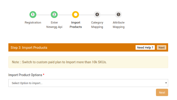 Import Products Step