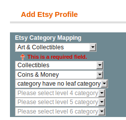 etsy category mapping