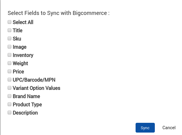 Select and Sync Products