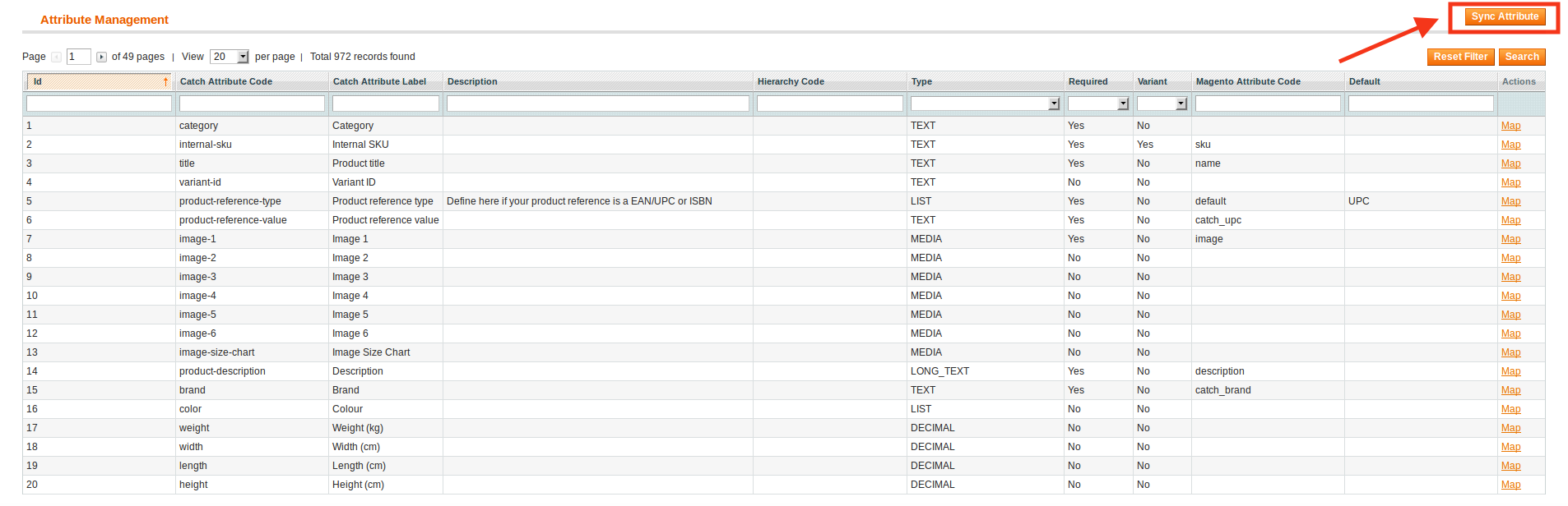 catch magento attribute