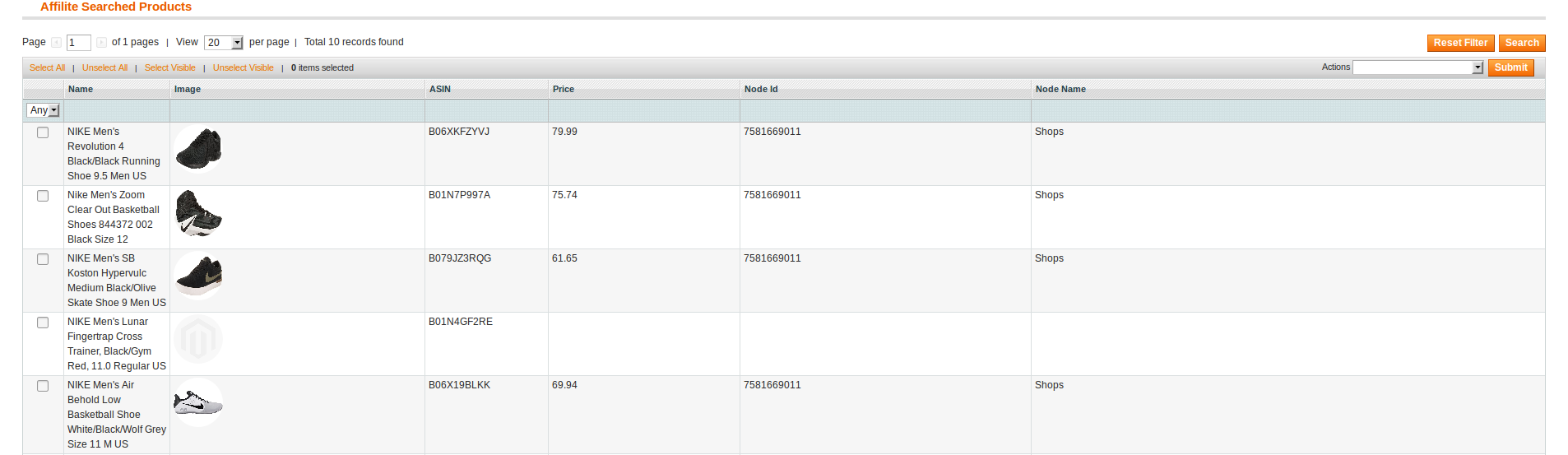 amazon import products via keyword