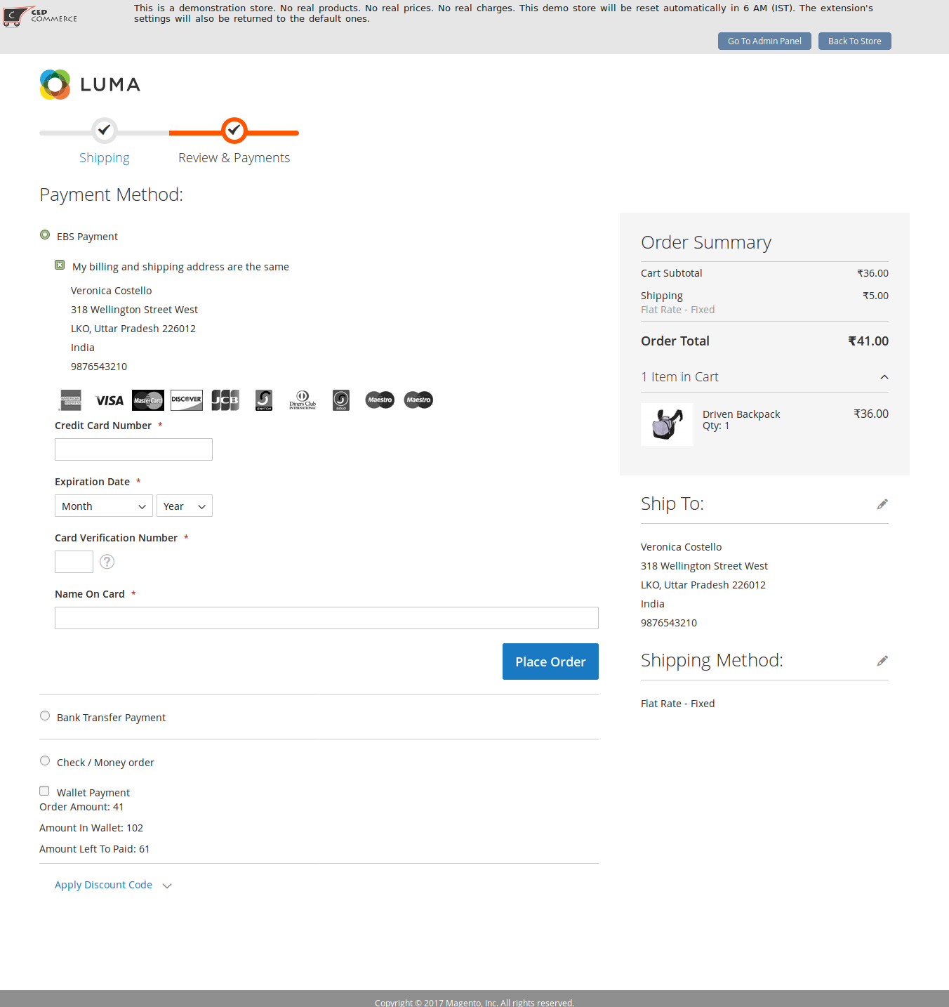 EBS Payment Method