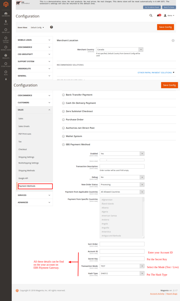 EBS Payment Method