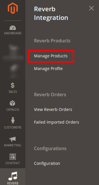 reverb m2 manage products