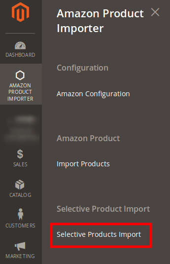 amazon magento 2 product importer selective import