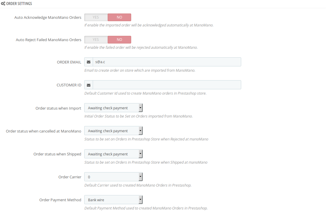 manomano prestashop order settings