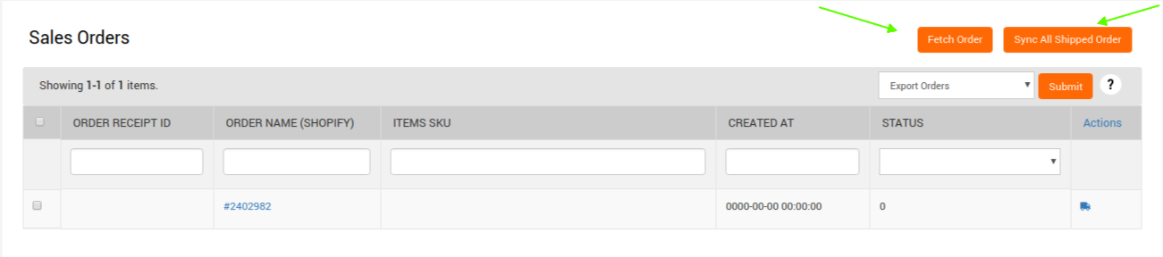 Fetch and Sync Order Buttons