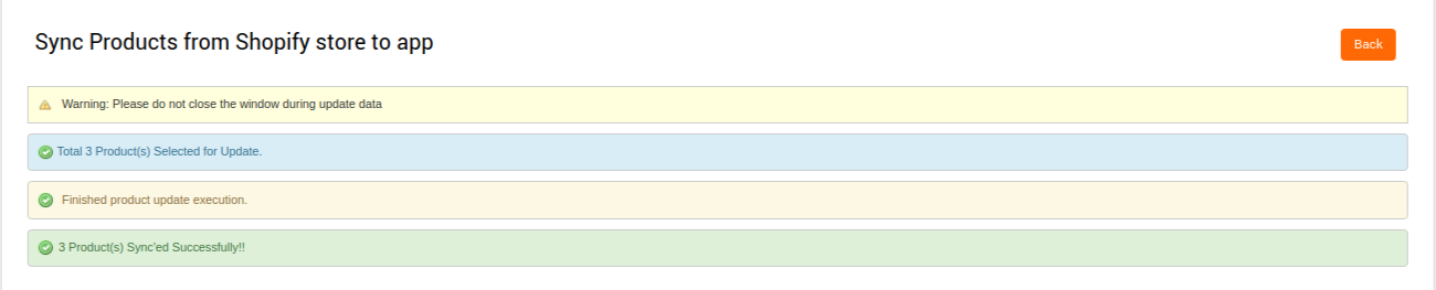 Sync all products status