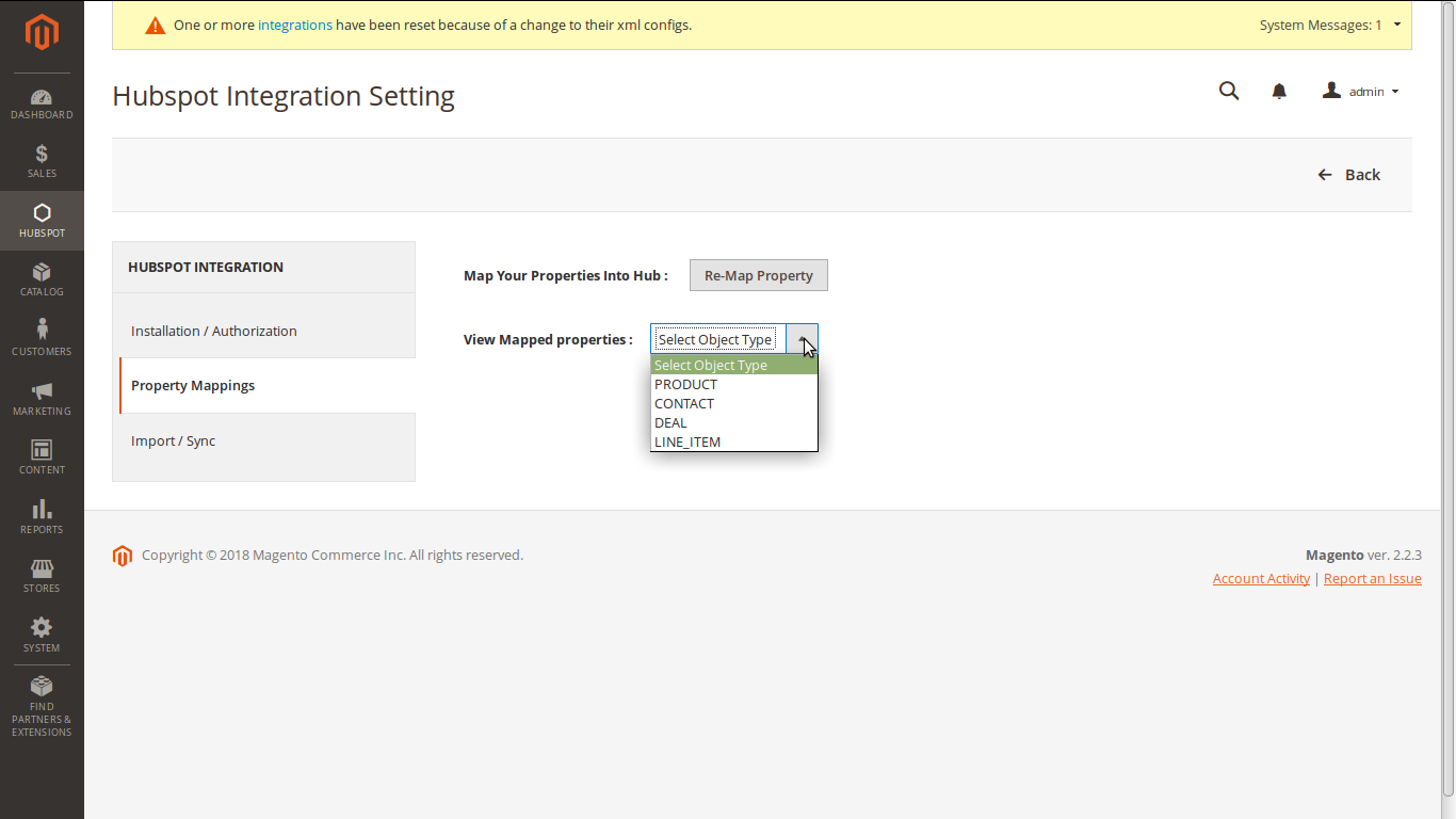 hubspot magento 2 view mapped stories