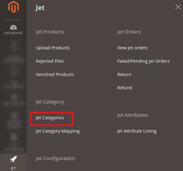 jet magento categories