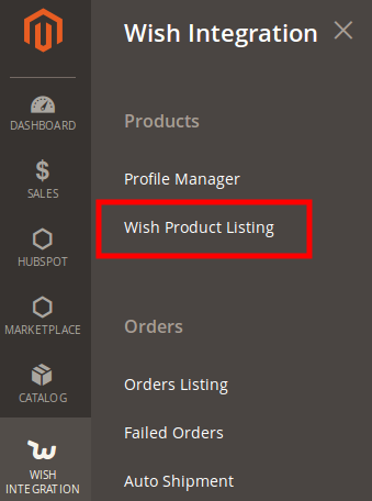 wish product listing