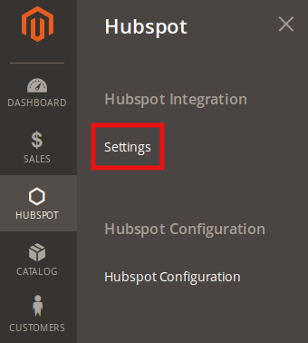hubspot magento 2 settings