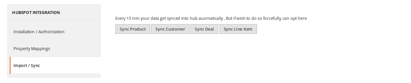 hubspot magento 2 import and sync