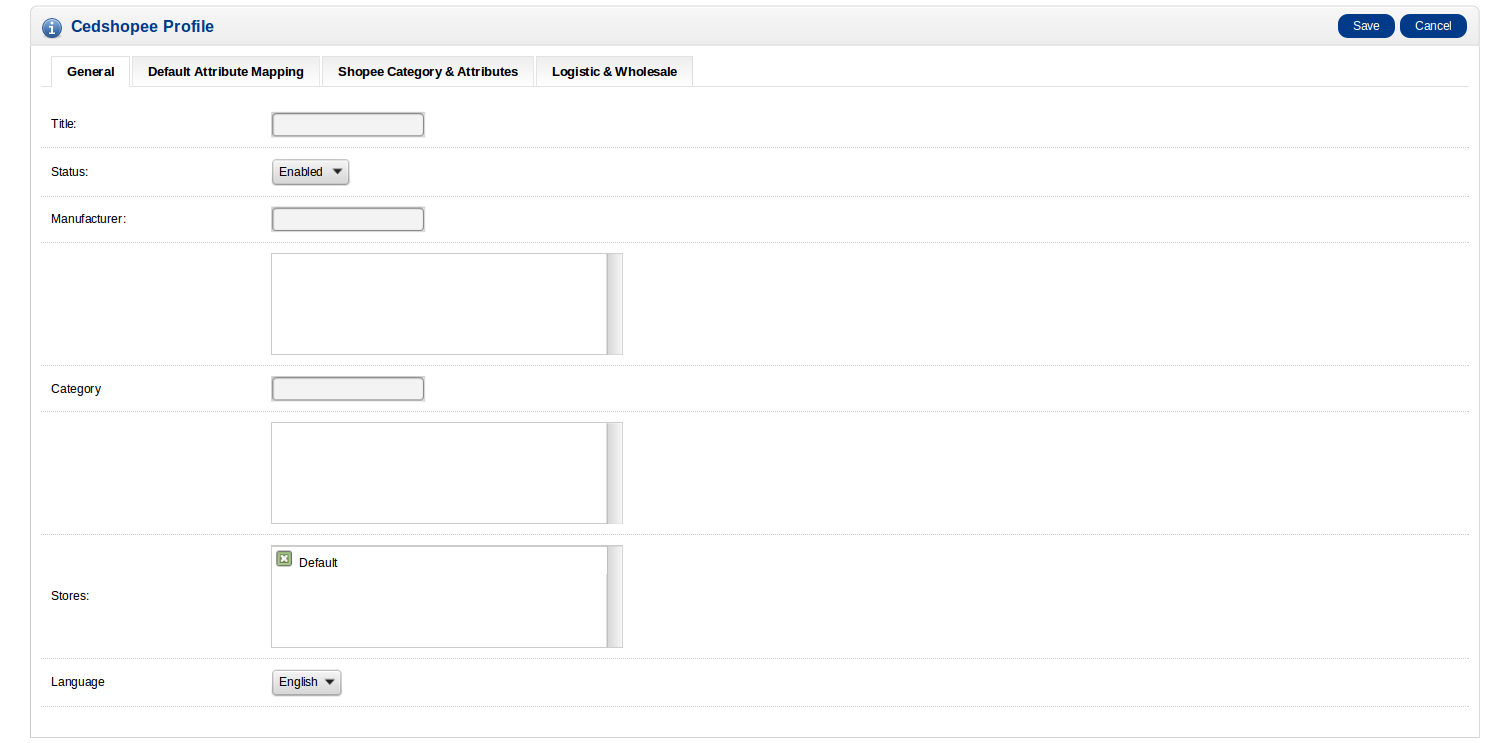 shopee opencart inserting a new profile