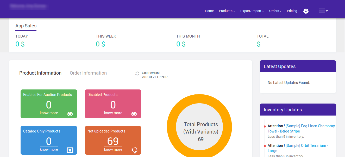 understanding dashboard functionality home