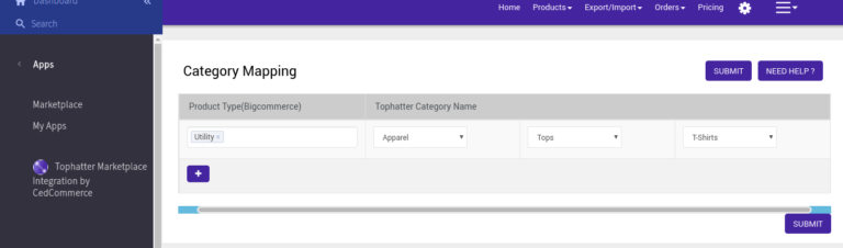 catgeory mapping screenshot