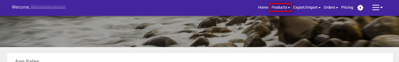 product section top navigator bar