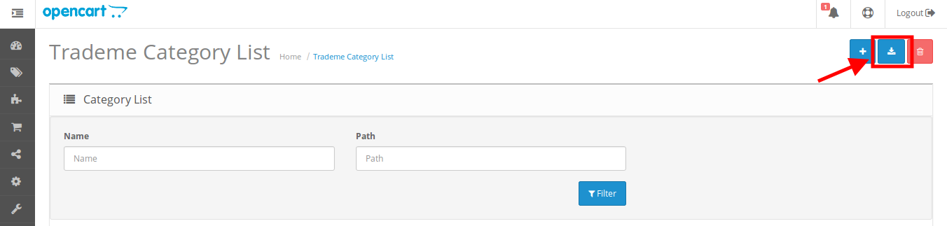 trademe categpry fetching in opencart admin panel