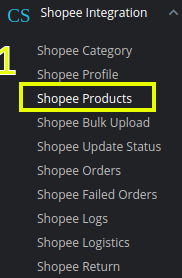 Shopee Products menu