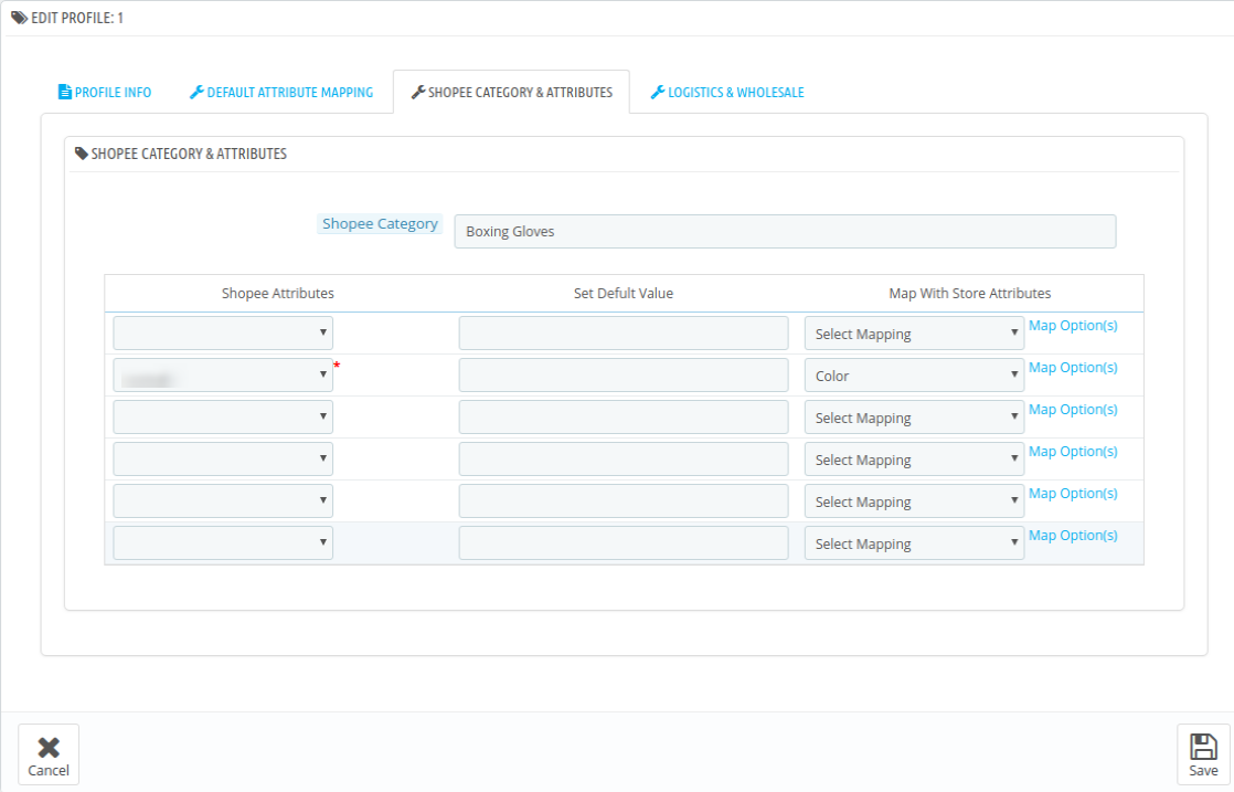 Category and attribute mapping