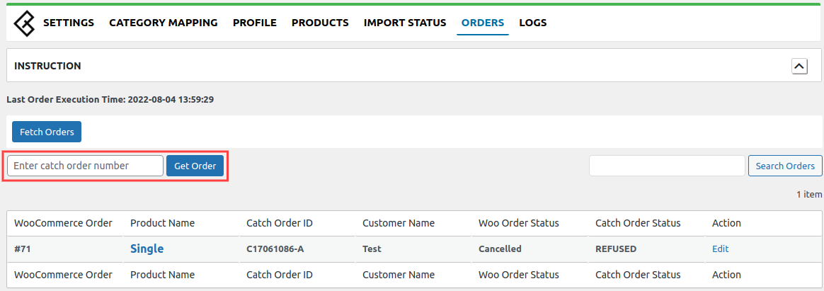 Catch Integration For WooCommerce