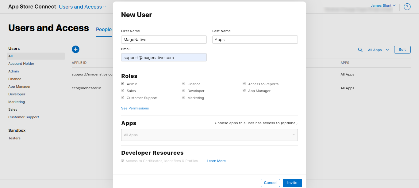 How To Provide Admin Access for Apple Developer Accounts