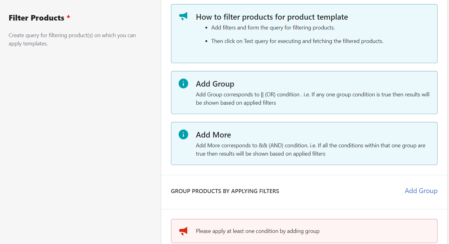 custom templates - filter products