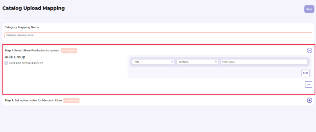 mercado libre integration category mapping step 7