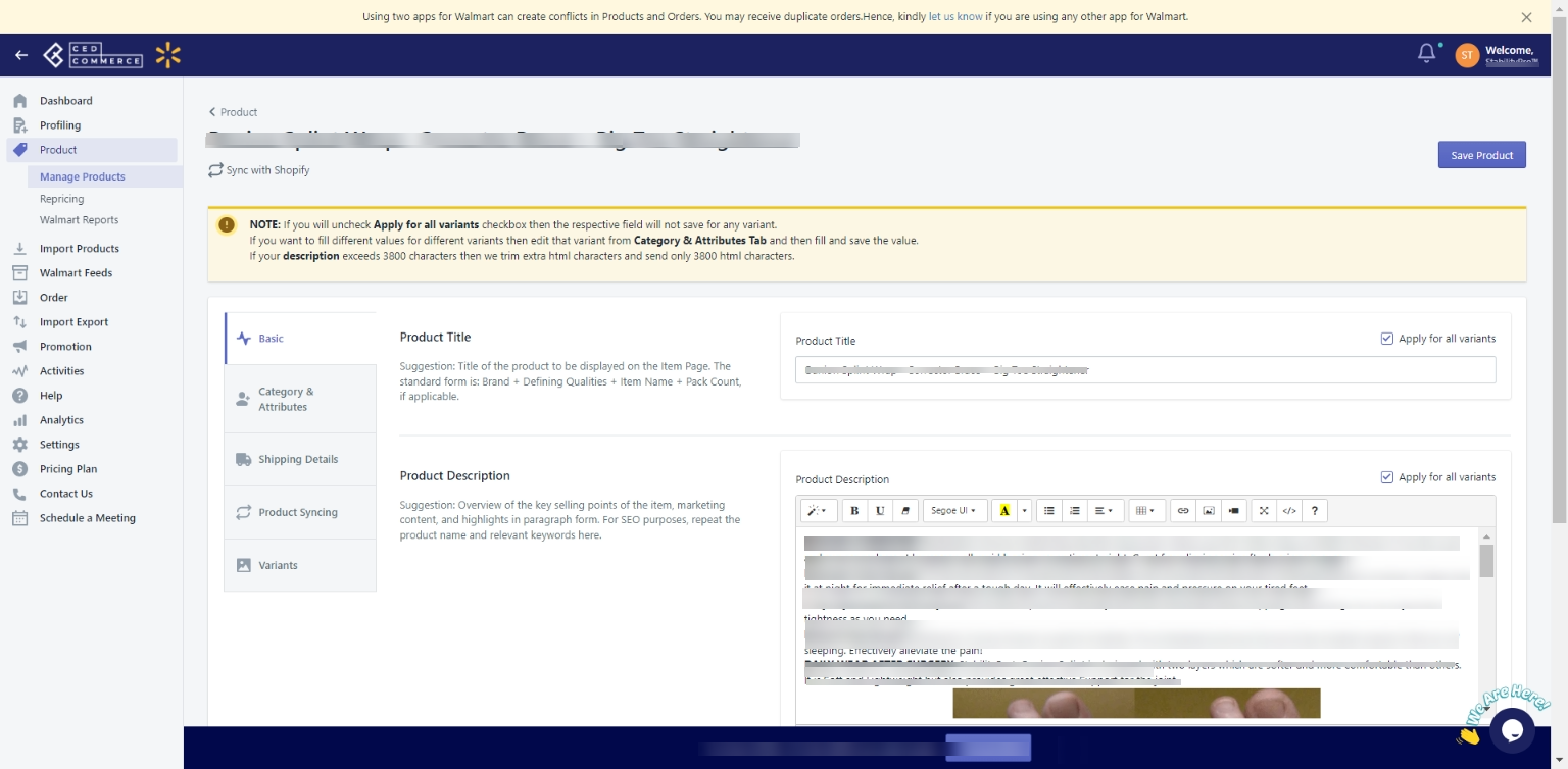 Category and attributes mapping