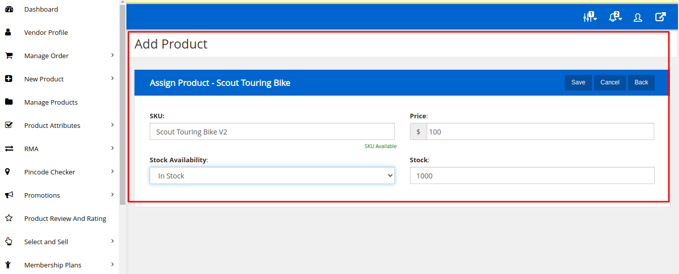 Select and sell vendor configurations 2