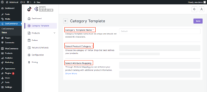 edit category templates attributes