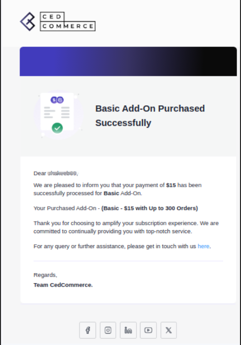 Add-on purchased mail