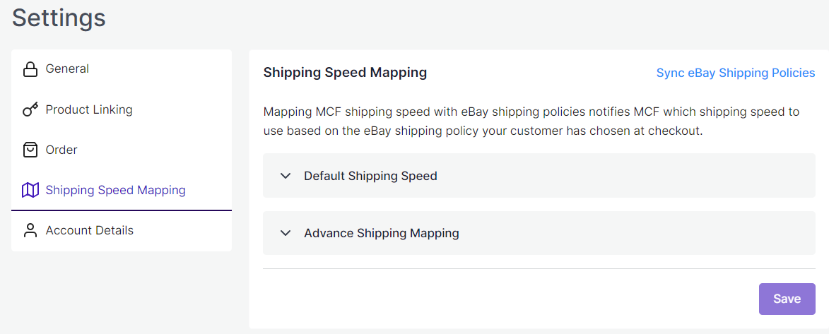 Shipping Speed Configurations